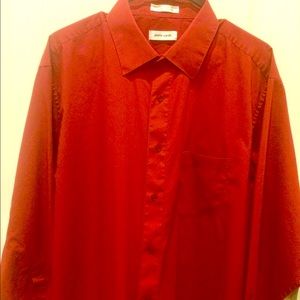 Men’s red button down dress shirt XL